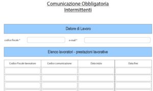 modulo lavoro a chiamata
